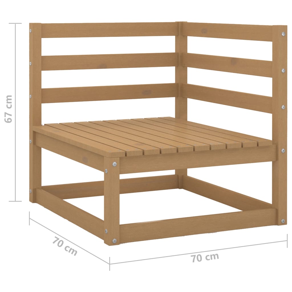 2 Piece Garden Lounge Set Honey Brown Solid Pinewood