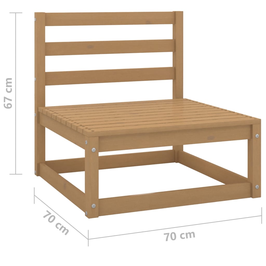 2 Piece Garden Lounge Set Honey Brown Solid Pinewood