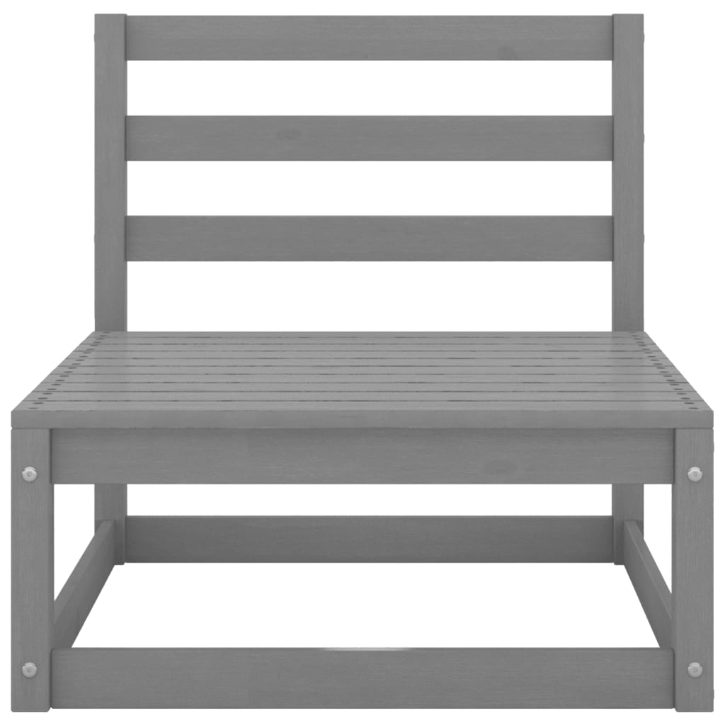 3 Piece Garden Lounge Set Grey Solid Pinewood