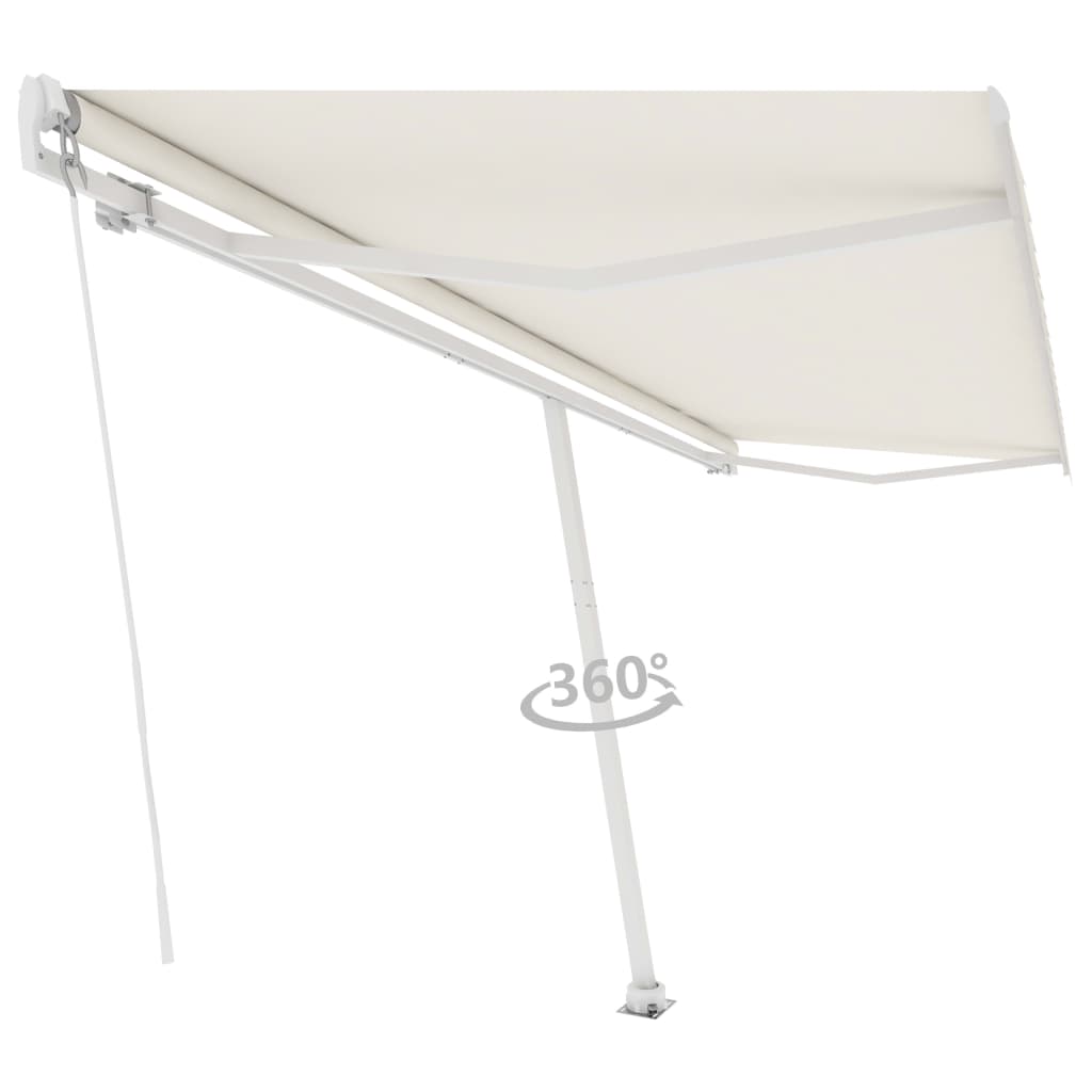 Freestanding Manual Retractable Awning 500x350 cm Cream