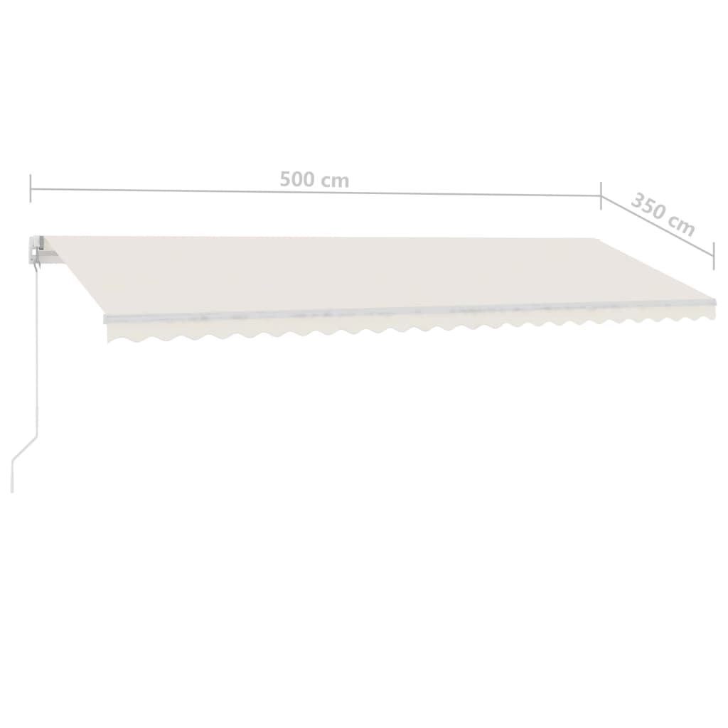 Freestanding Manual Retractable Awning 500x350 cm Cream