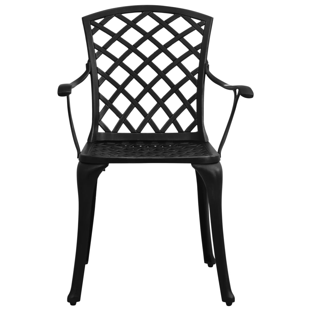 5 Piece Bistro Set Cast Aluminium Black