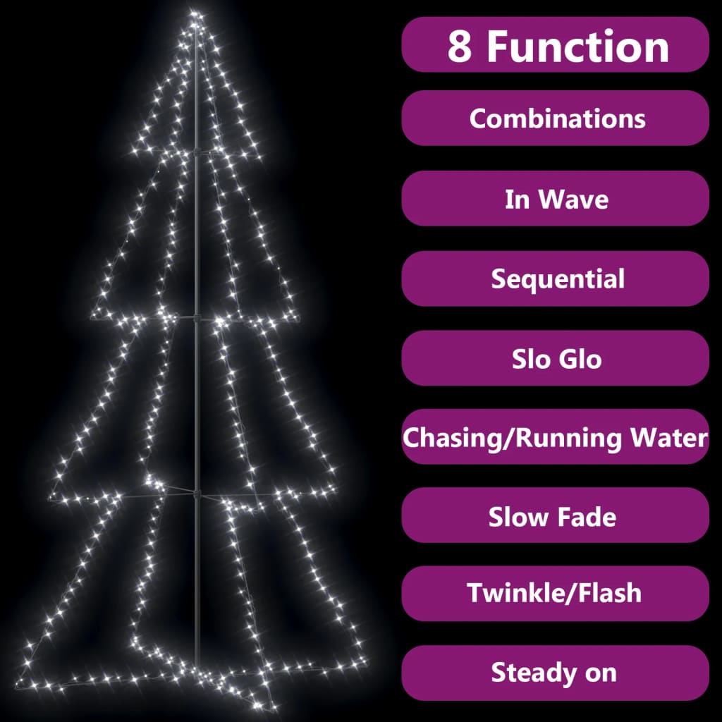 Christmas Cone Tree 360 LEDs Indoor and Outdoor 143x250 cm