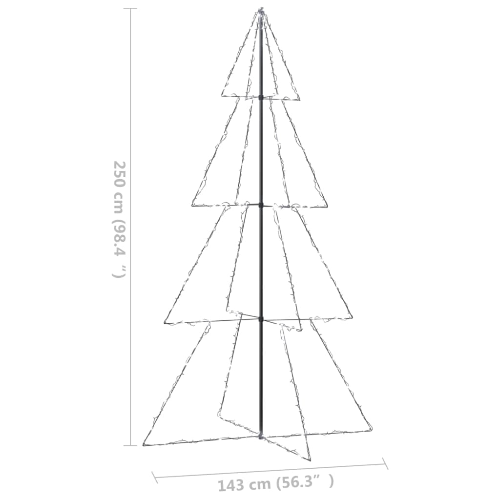 Christmas Cone Tree 360 LEDs Indoor and Outdoor 143x250 cm