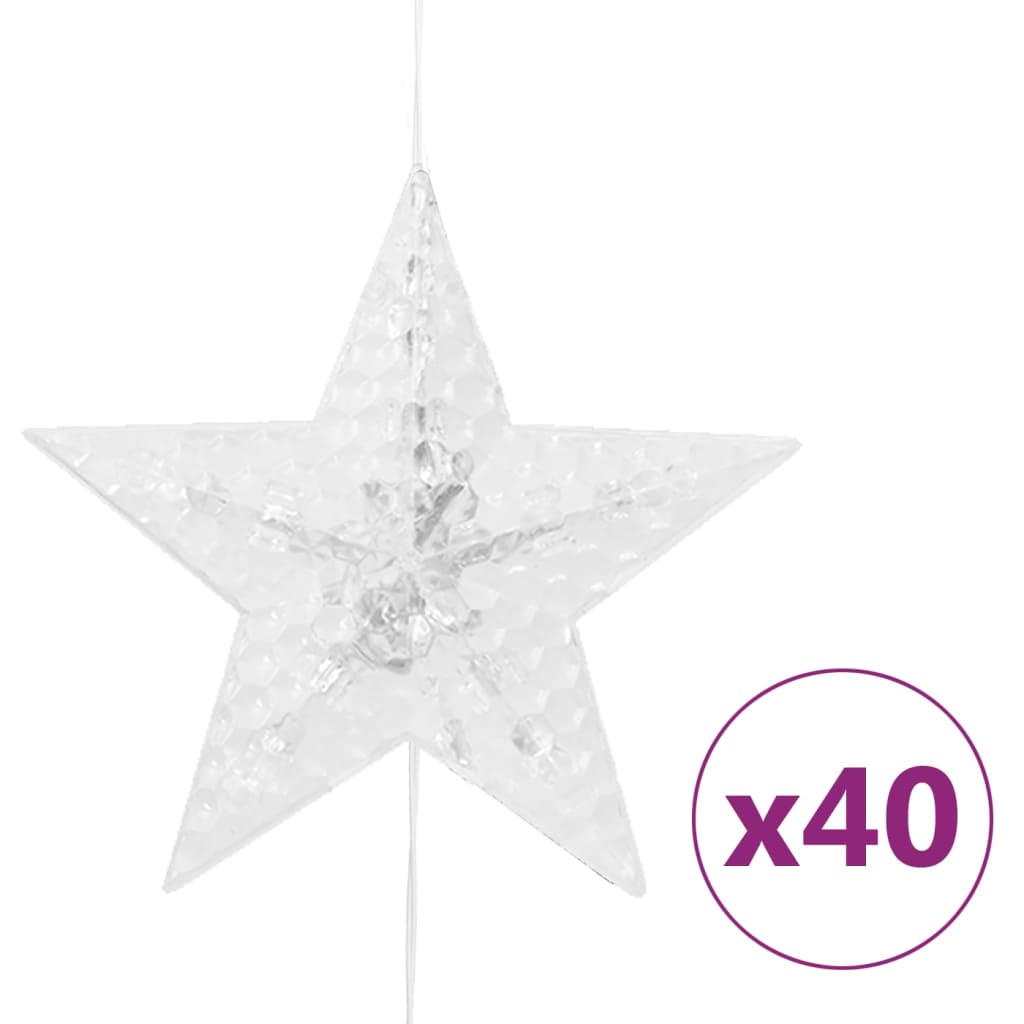 LED Star Curtain Fairy Lights 200 LED Cold White 8 Function