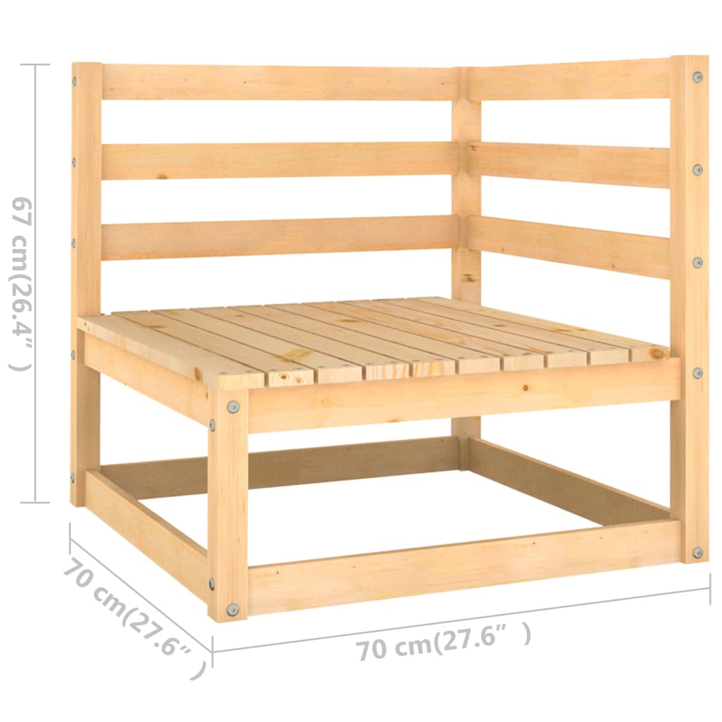 3 Piece Garden Lounge Set Solid Wood Pine