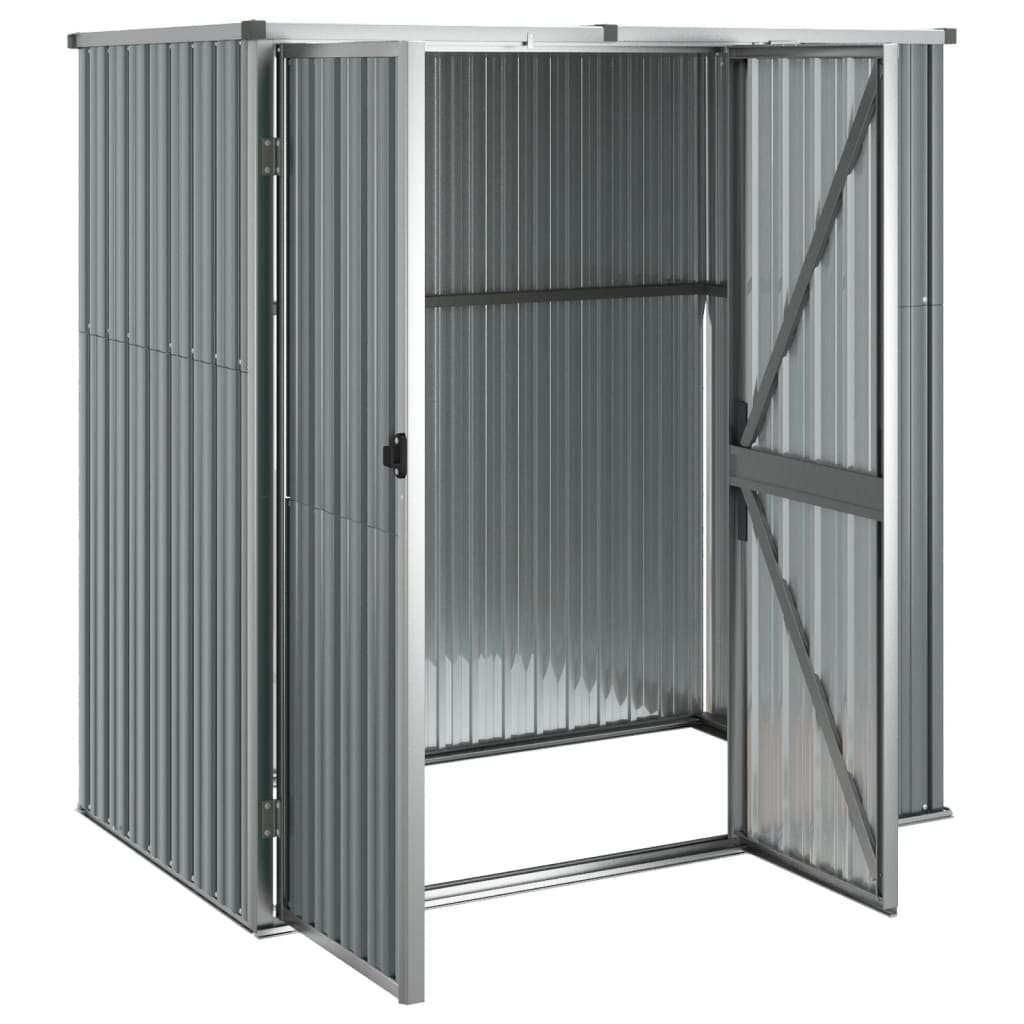 Garden Tool Shed Grey 161x89x161 cm Galvanised Steel