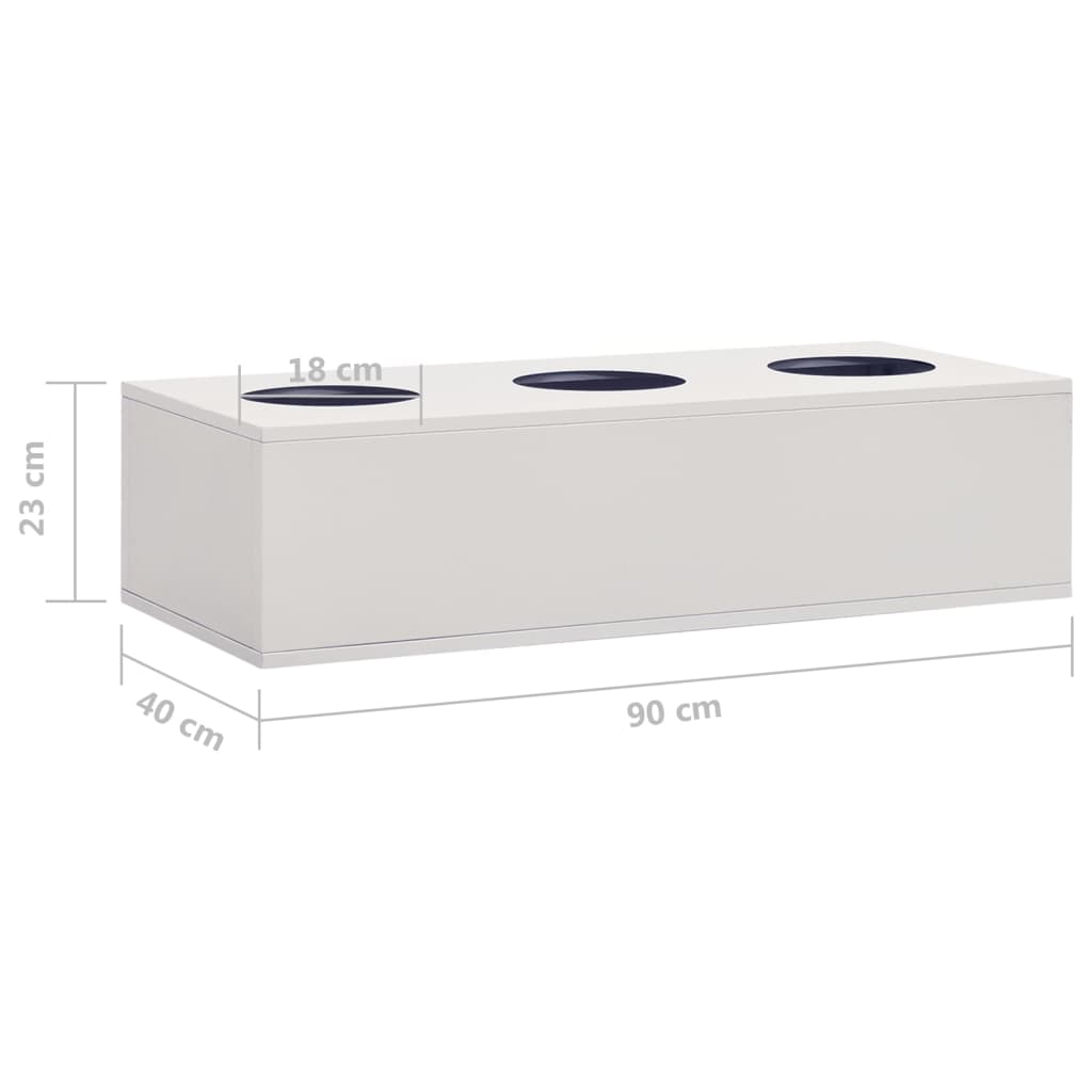 Office Flower Box Light Grey 90x40x23 cm Steel