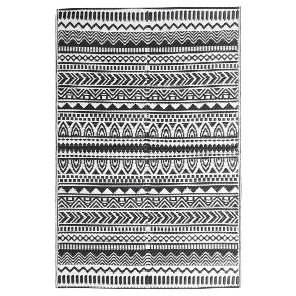 Outdoor Rug Black 190x290 cm PP