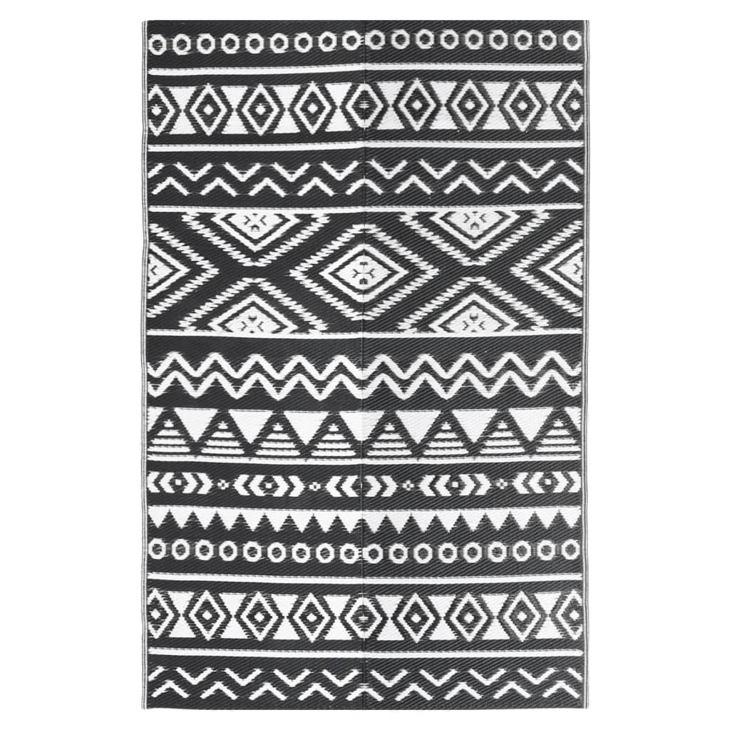 Outdoor Rug Black 160x230 cm PP