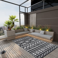 Outdoor Rug Black 160x230 cm PP