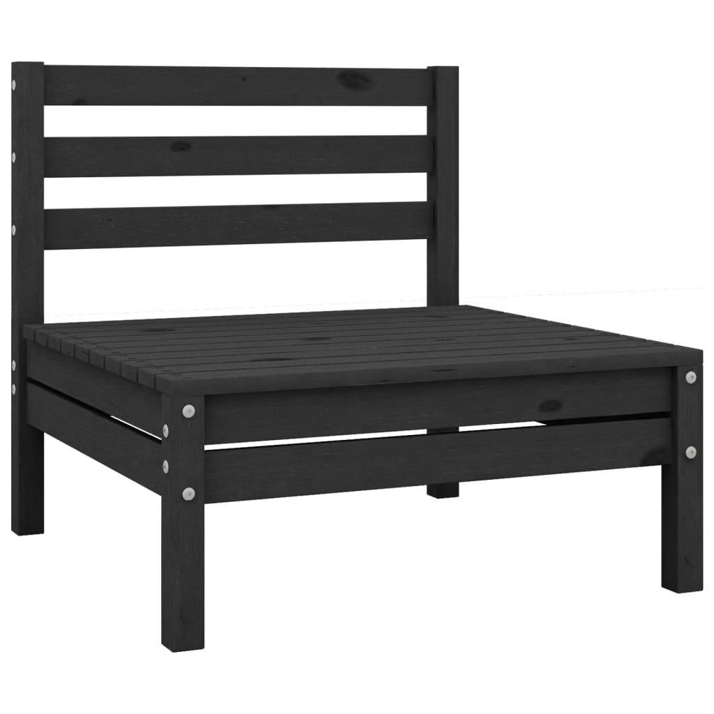 4 Piece Garden Lounge Set Solid Pinewood Black