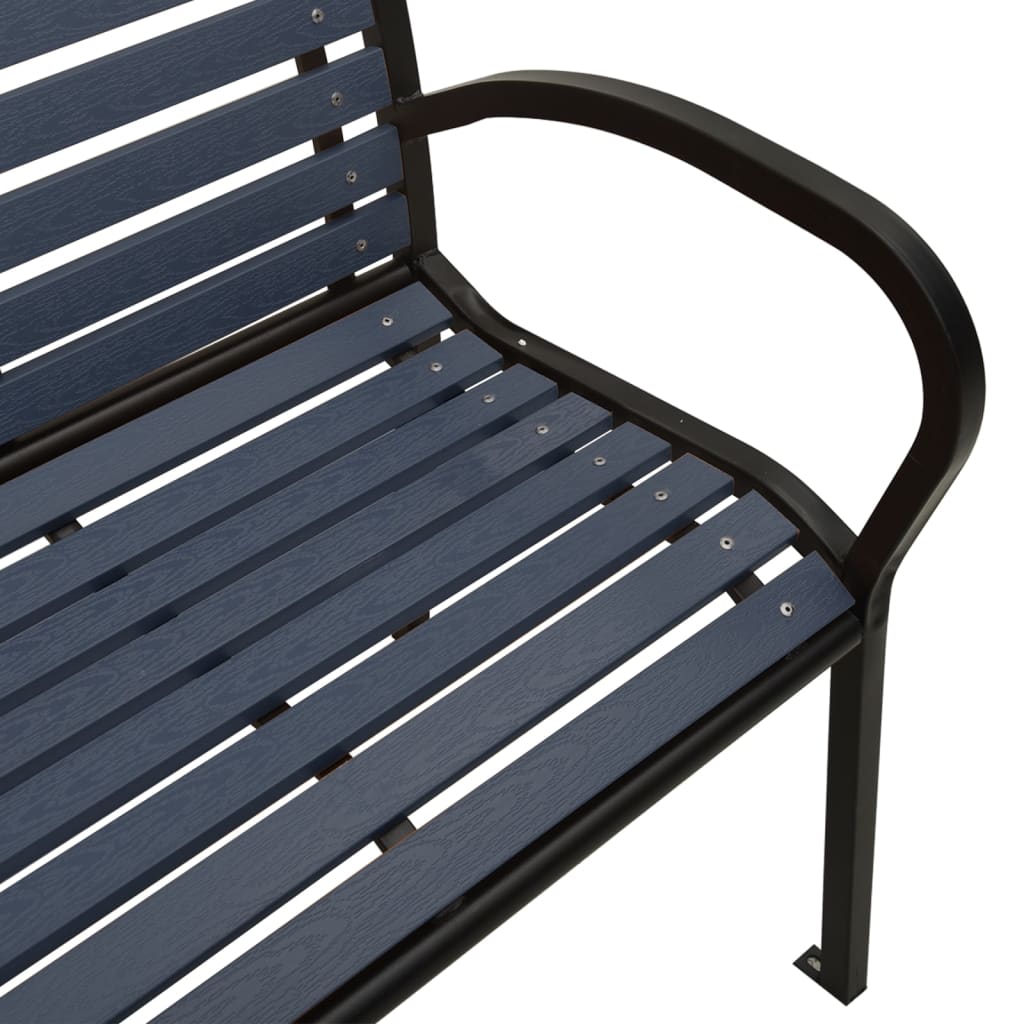 Twin Garden Bench 251 cm Steel and WPC Black