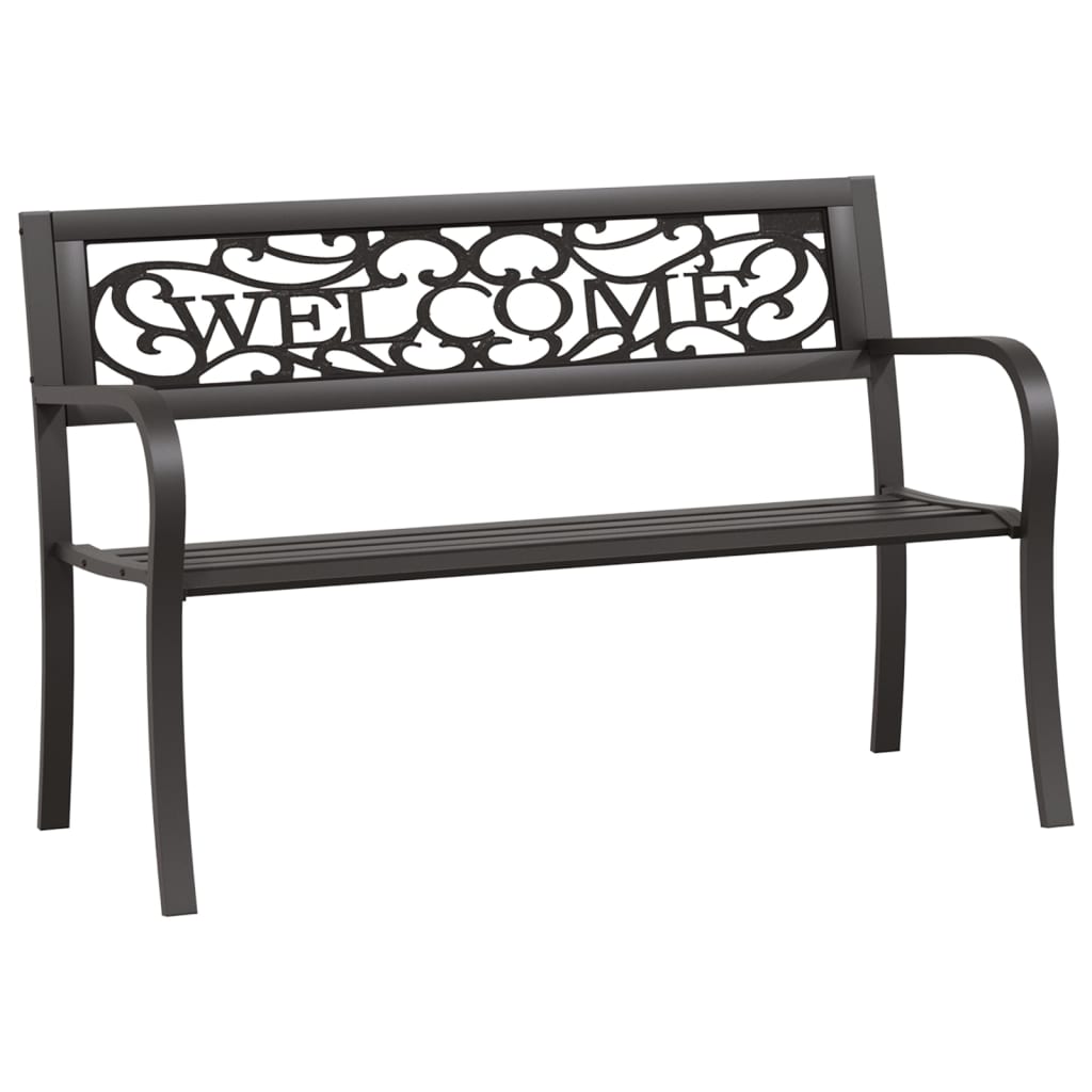 Garden Bench 125 cm Steel Black