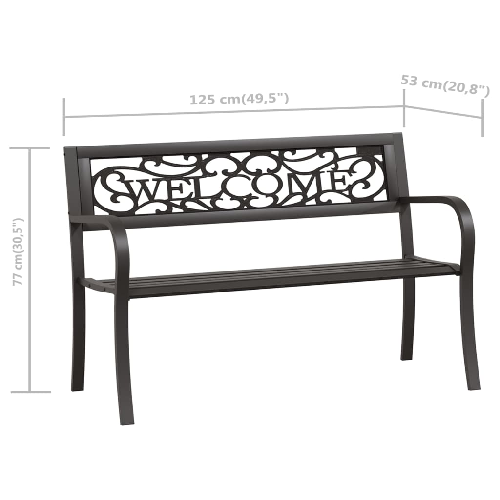 Garden Bench 125 cm Steel Black