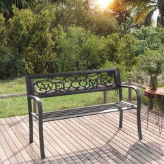 Garden Bench 125 cm Steel Black