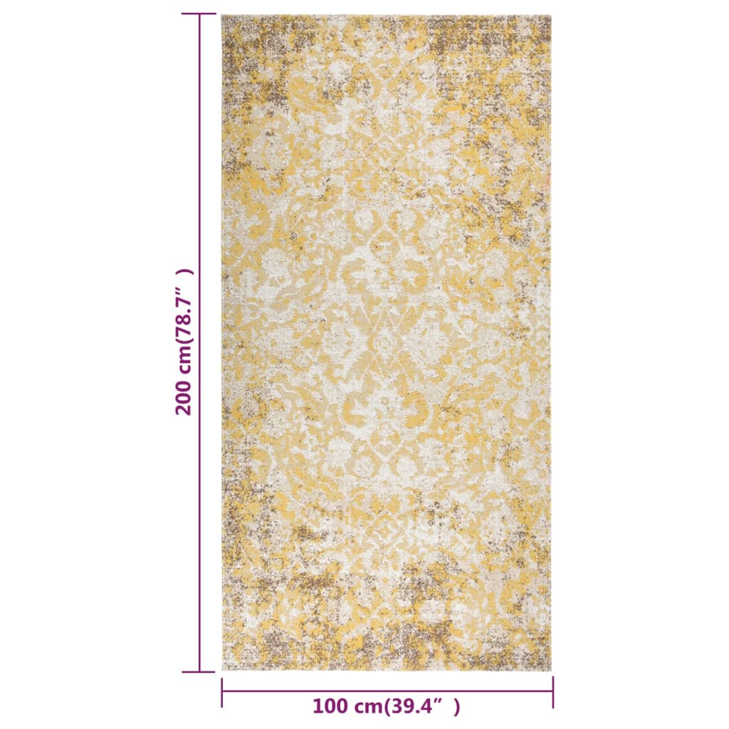 Outdoor Rug Flatweave 100x200 cm Yellow