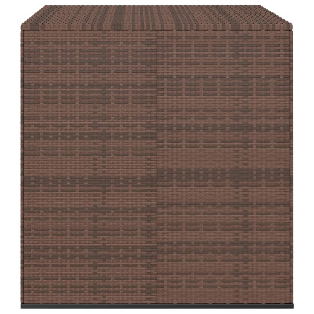 Garden Cushion Box PE Rattan 100x97.5x104 cm Brown