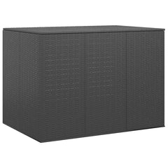 Garden Cushion Box PE Rattan 145x100x103 cm Black