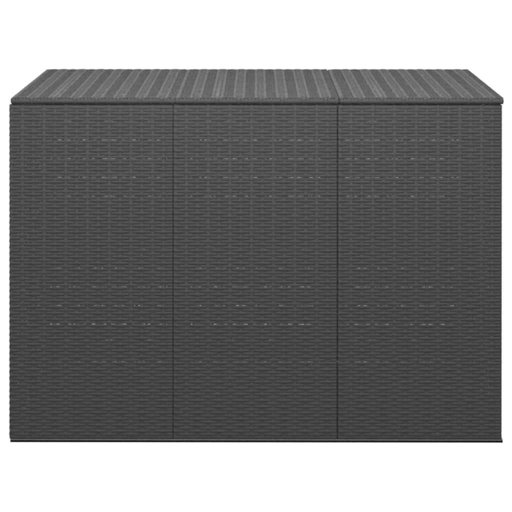 Garden Cushion Box PE Rattan 145x100x103 cm Black