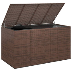 Garden Cushion Box PE Rattan 194x100x103 cm Brown