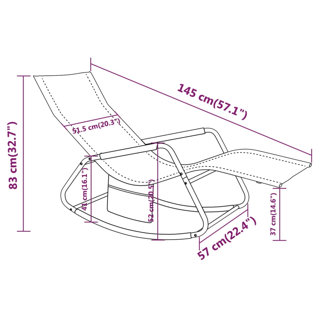 Sun Lounger Steel and Textilene Grey