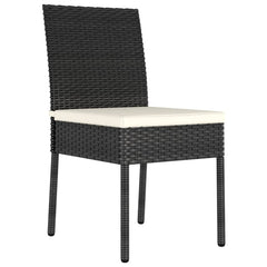 Garden Dining Chairs 2 pcs Poly Rattan Black