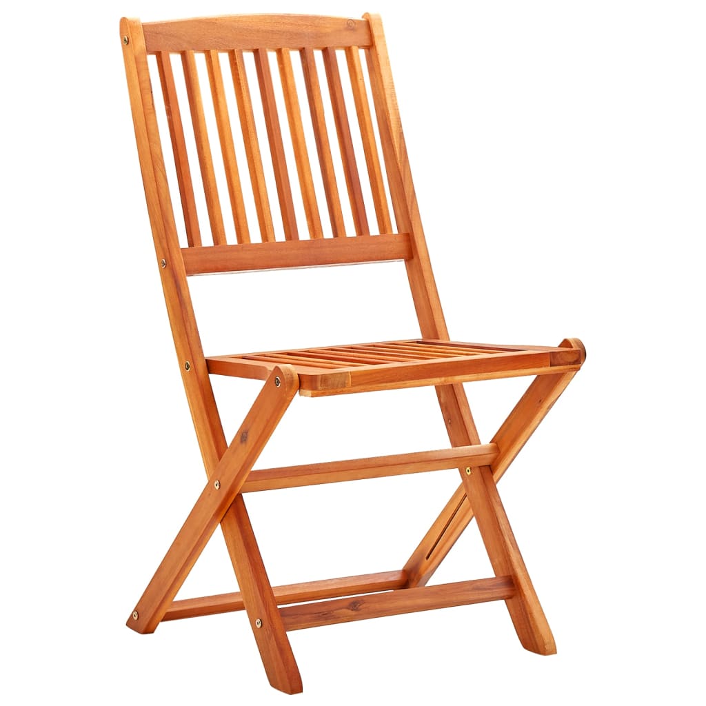 Folding Garden Chairs 8 pcs Solid Eucalyptus Wood