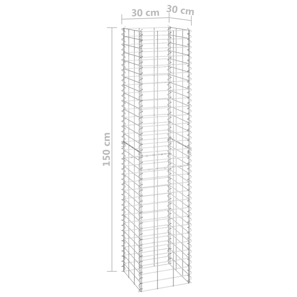 Gabion Raised Beds 4 pcs 30x30x50/100/150/200 cm Iron