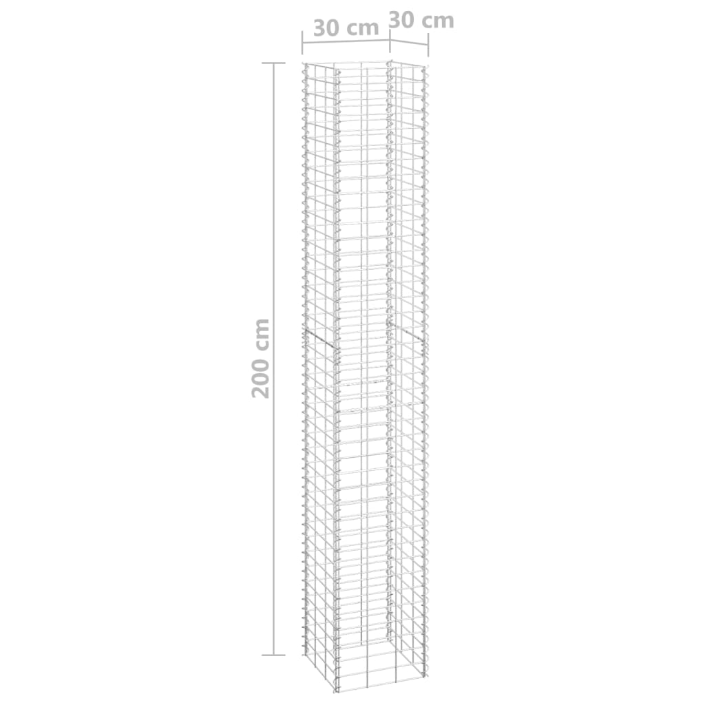 Gabion Raised Beds 4 pcs 30x30x50/100/150/200 cm Iron