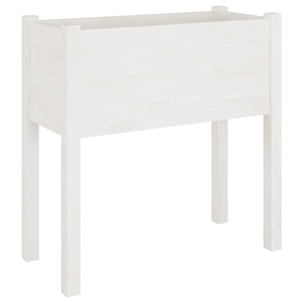 Garden Planter White 70x31x70 cm Solid Pinewood