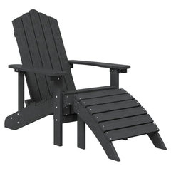 Garden Adirondack Chair with Footstool HDPE Anthracite