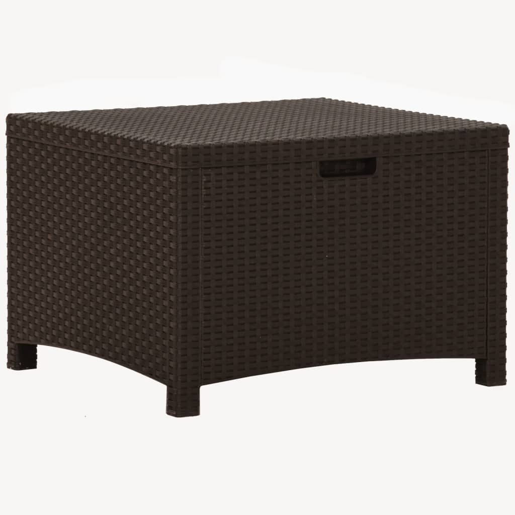 Garden Storage Box 60x54x41 cm PP Rattan Brown