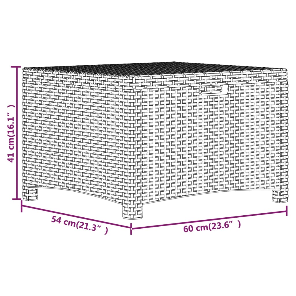 Garden Storage Box 60x54x41 cm PP Rattan Brown