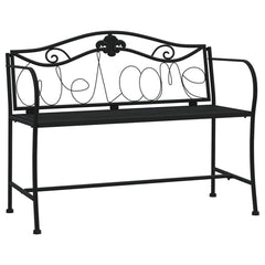 2-Seater Garden Bench 104 cm Black Steel