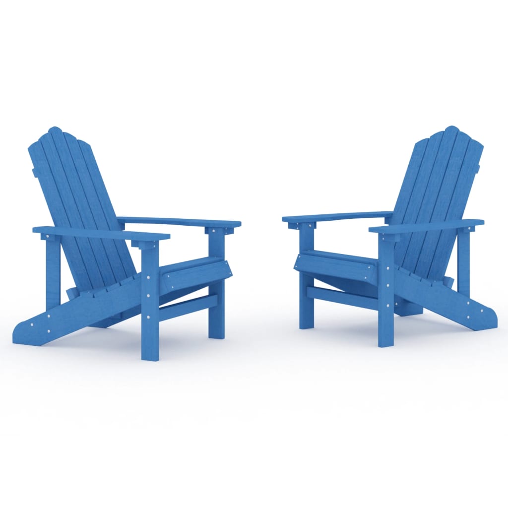 Garden Adirondack Chairs 2 pcs HDPE Aqua Blue