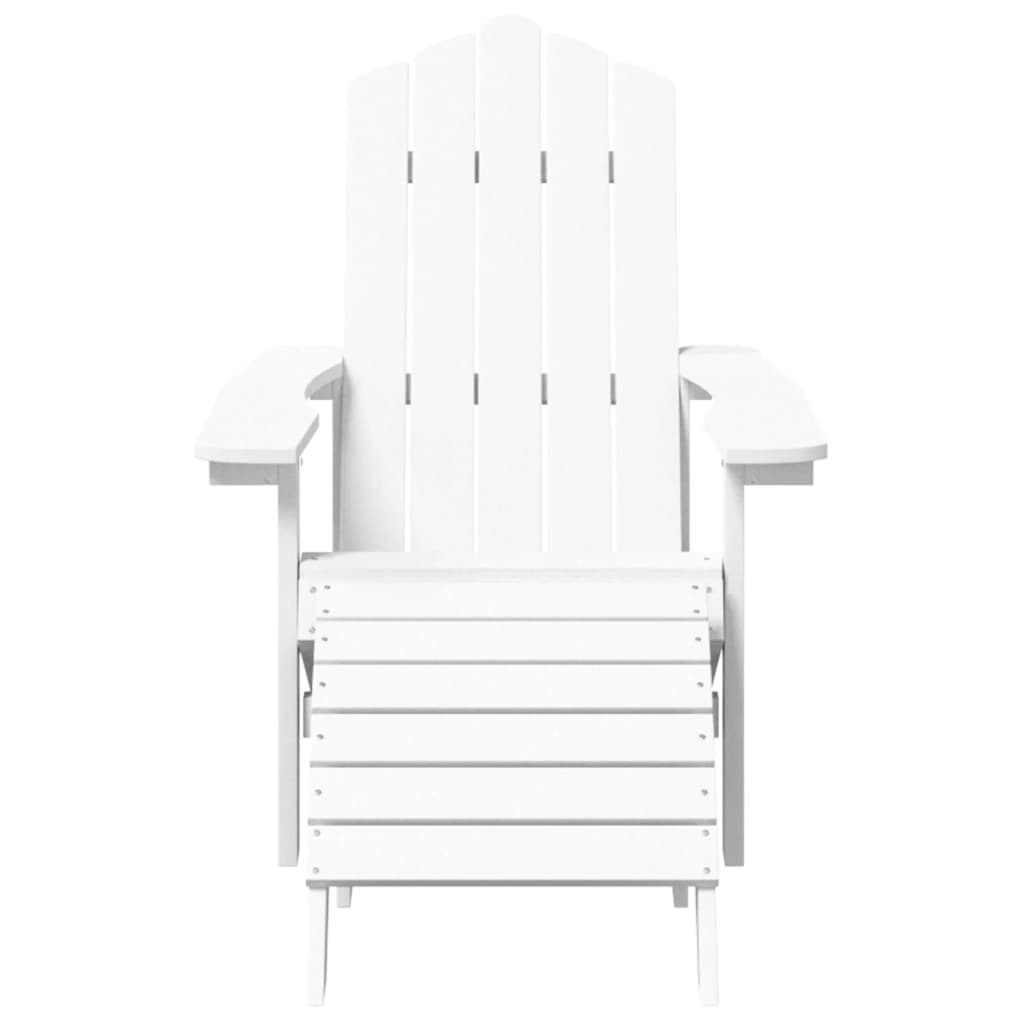 Garden Adirondack Chair with Footstool & Table HDPE White