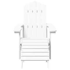 Garden Adirondack Chair with Footstool & Table HDPE White