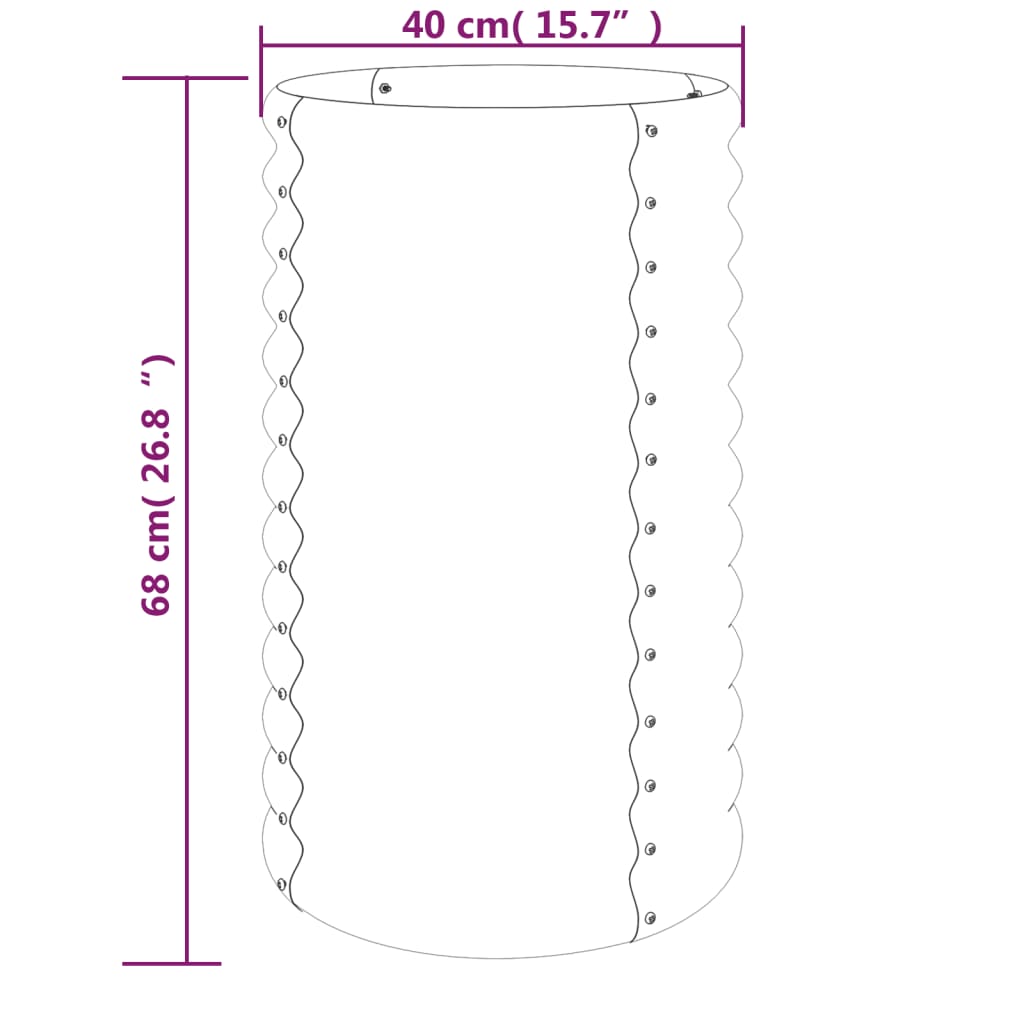 Garden Planter Powder-coated Steel 40x40x68 cm Brown