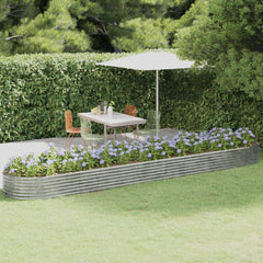 Garden Raised Bed Powder-coated Steel 507x100x36 cm Silver