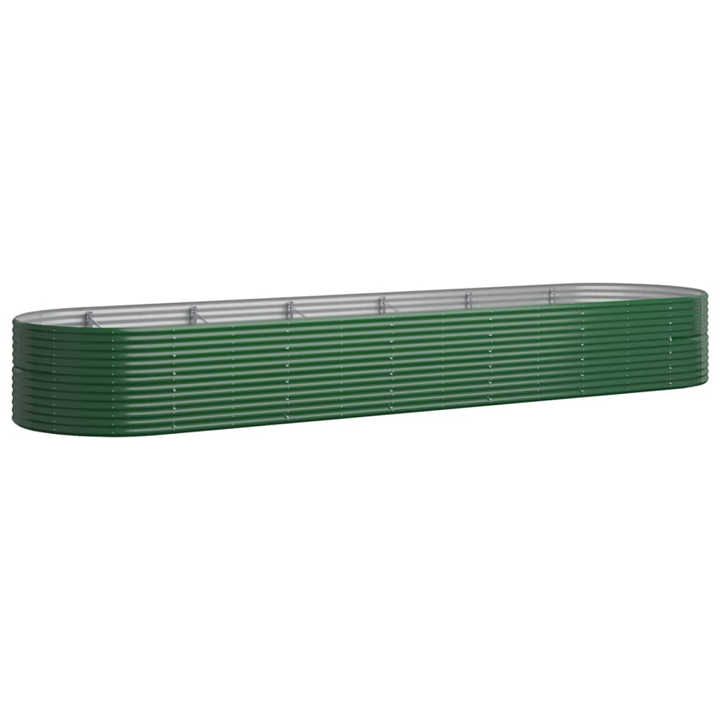 Garden Raised Bed Powder-coated Steel 510x140x68 cm Green