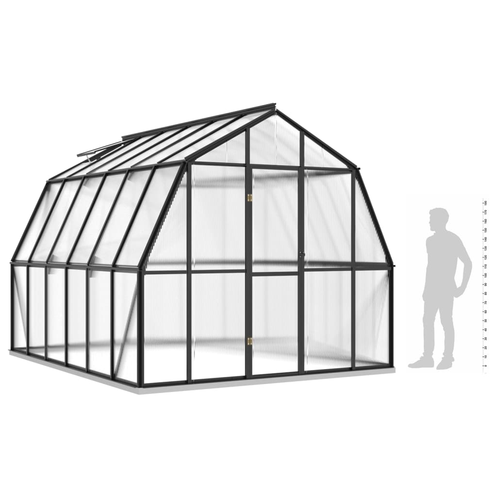 Greenhouse with Base Frame Anthracite 9.53 m² Aluminium