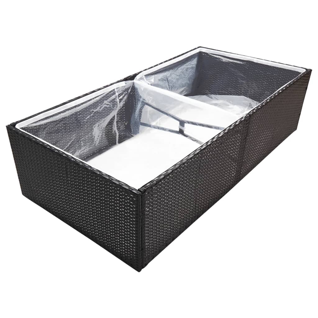 Garden Planter Black 157x80x40 cm Poly Rattan