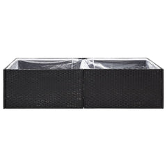 Garden Planter Black 157x80x40 cm Poly Rattan