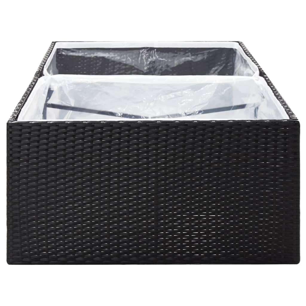 Garden Planter Black 157x80x40 cm Poly Rattan