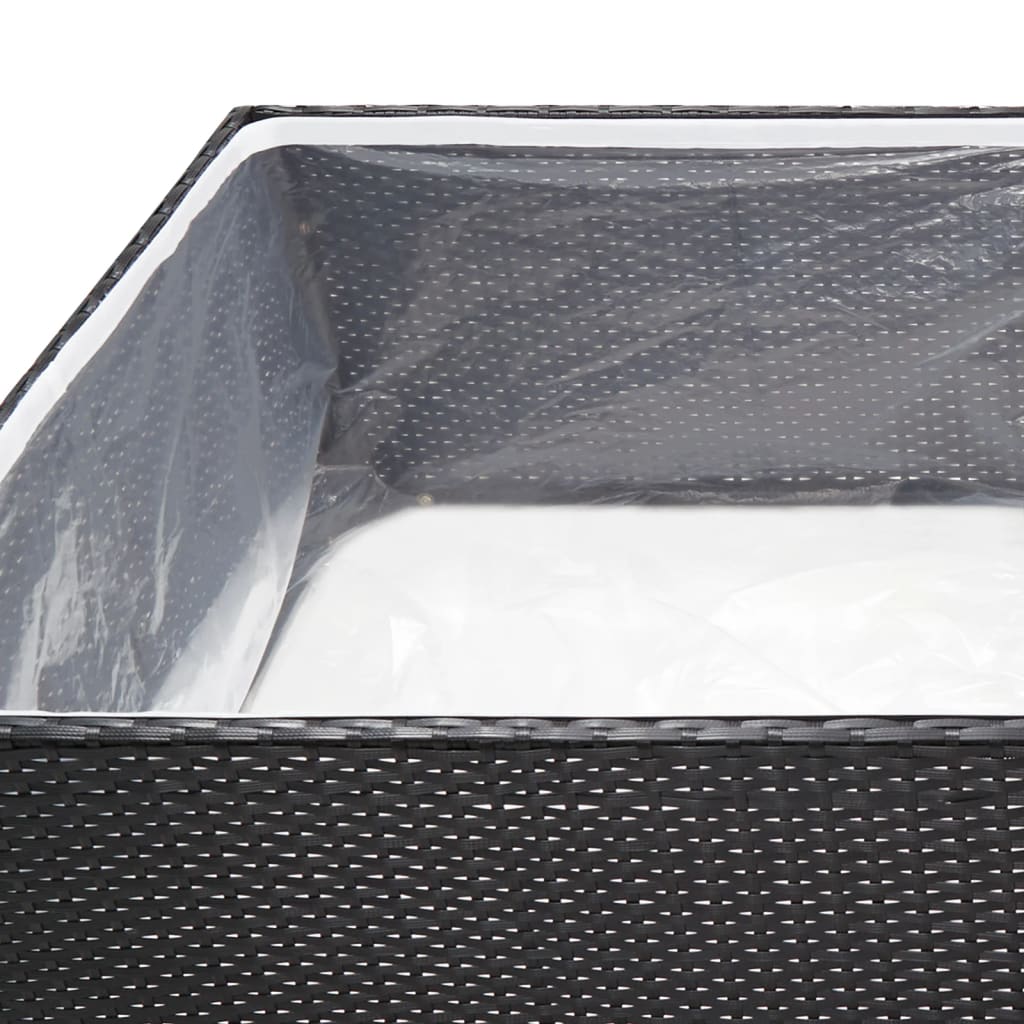 Garden Planter Black 157x80x40 cm Poly Rattan