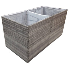 Garden Planter Grey 157x80x80 cm Poly Rattan