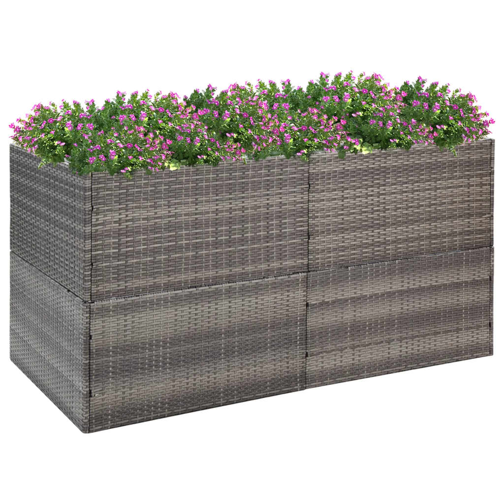 Garden Planter Grey 157x80x80 cm Poly Rattan