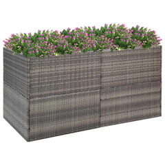 Garden Planter Grey 157x80x80 cm Poly Rattan