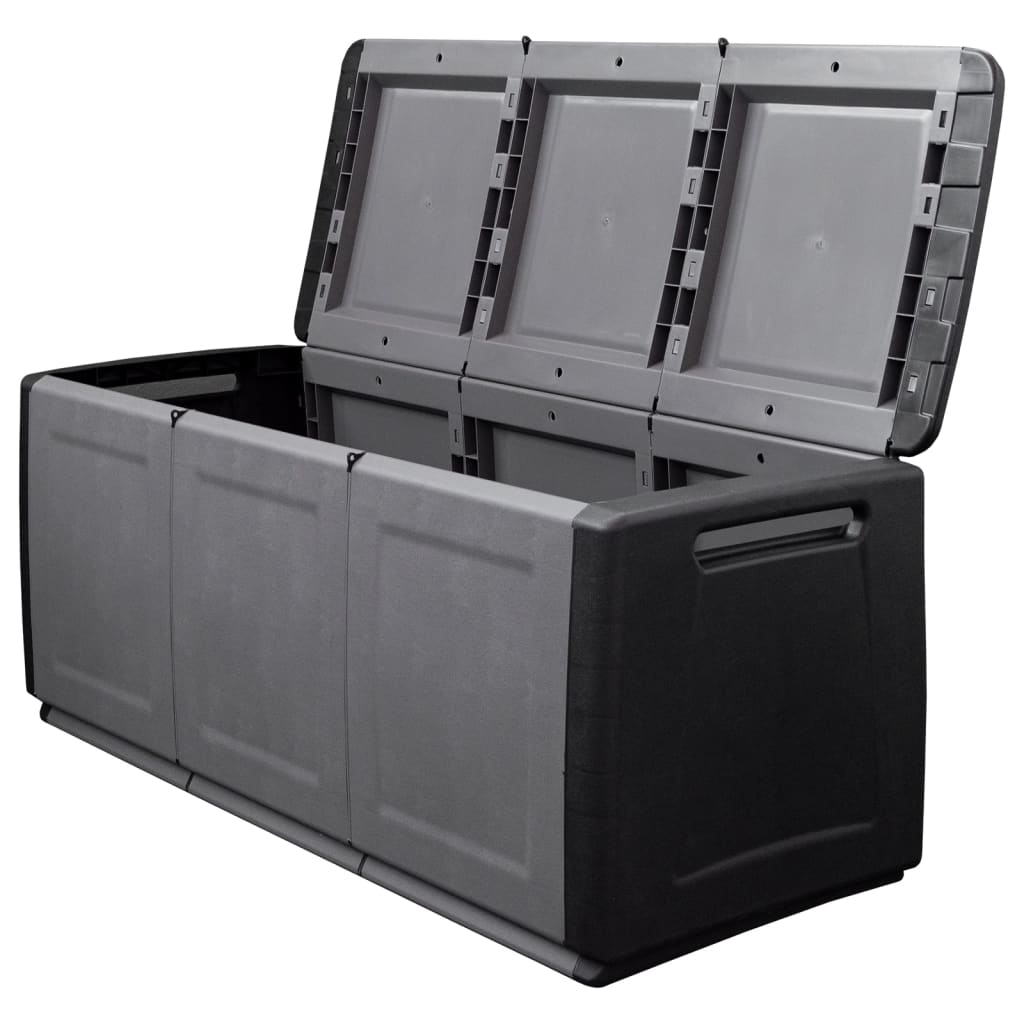 Garden Storage Box 138x53x57 cm 330 L Dark Grey and Black